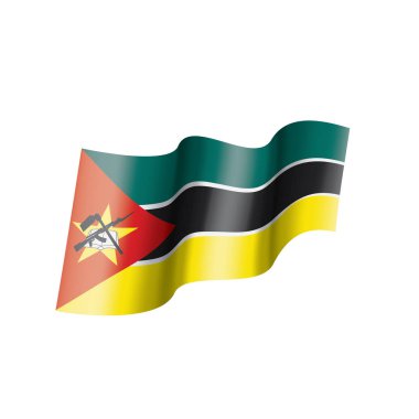 Mozambik bayrak, beyaz bir arka plan üzerinde vektör çizim