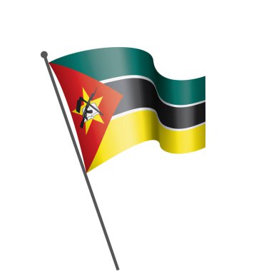 Mozambik bayrak, beyaz bir arka plan üzerinde vektör çizim