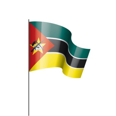 Mozambik bayrak, beyaz bir arka plan üzerinde vektör çizim