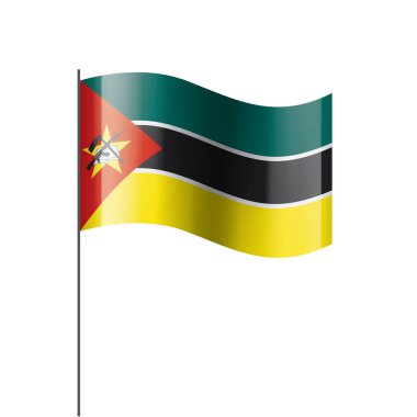 Mozambik bayrak, beyaz bir arka plan üzerinde vektör çizim