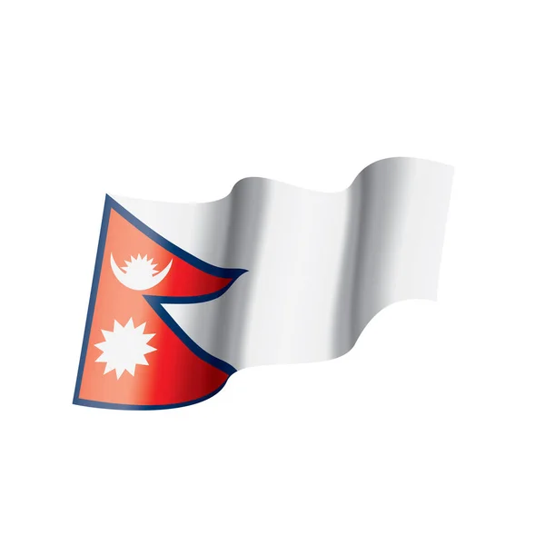 Bandera de Nepal, ilustración vectorial sobre fondo blanco — Archivo Imágenes Vectoriales