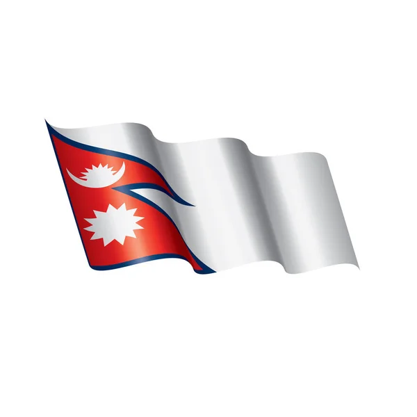 Nepal-Flagge, Vektorabbildung auf weißem Hintergrund — Stockvektor