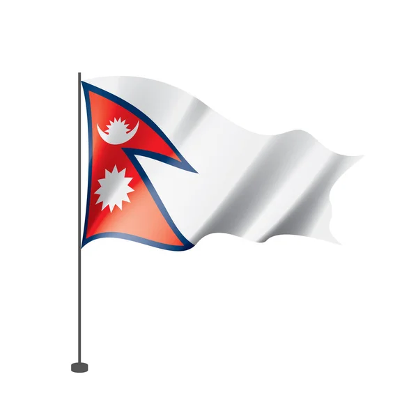 Bandera de Nepal, ilustración vectorial sobre fondo blanco — Archivo Imágenes Vectoriales