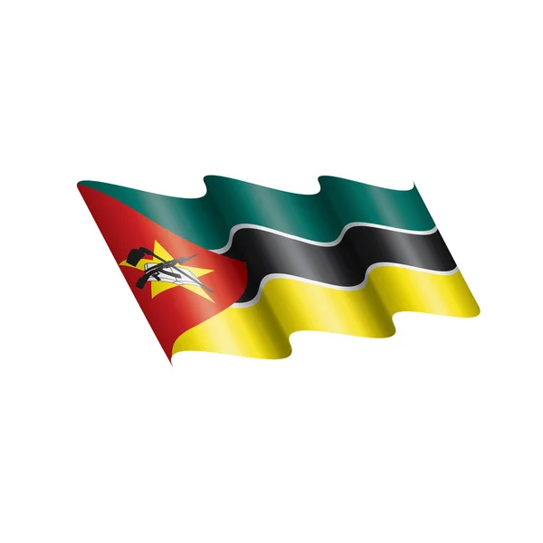 Mosambikanische Flagge, Vektorabbildung auf weißem Hintergrund — Stockvektor