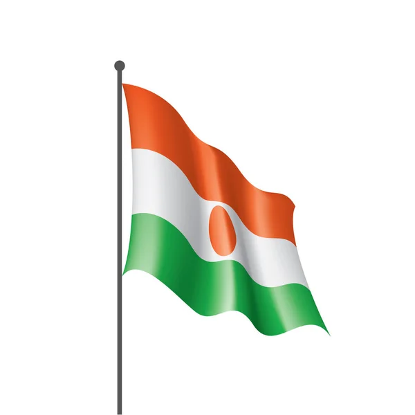 Niger zászló, egy fehér háttér vektor illusztráció — Stock Vector