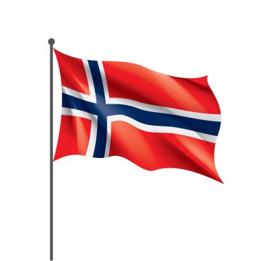 Norveç bayrağı, beyaz bir arka plan üzerinde vektör çizim