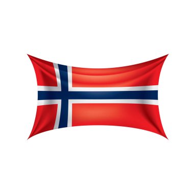 Norveç bayrağı, beyaz bir arka plan üzerinde vektör çizim