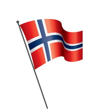 Norveç bayrağı, beyaz bir arka plan üzerinde vektör çizim