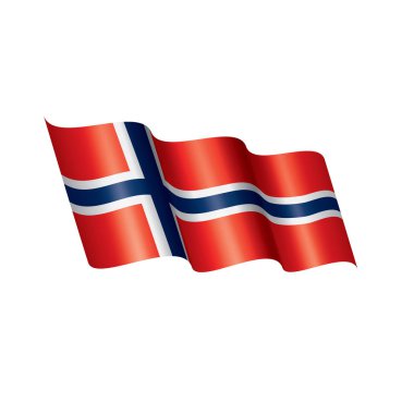 Norveç bayrağı, beyaz bir arka plan üzerinde vektör çizim