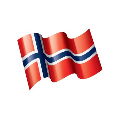 Norveç bayrağı, beyaz bir arka plan üzerinde vektör çizim