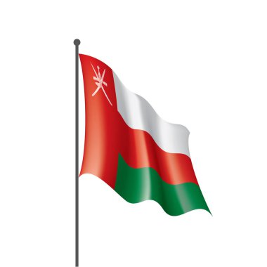 Umman bayrağı, beyaz bir arka plan üzerinde vektör çizim