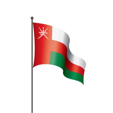 Umman bayrağı, beyaz bir arka plan üzerinde vektör çizim