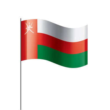 Umman bayrağı, beyaz bir arka plan üzerinde vektör çizim