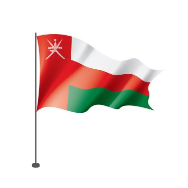 Umman bayrağı, beyaz bir arka plan üzerinde vektör çizim