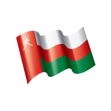 Umman bayrağı, beyaz bir arka plan üzerinde vektör çizim