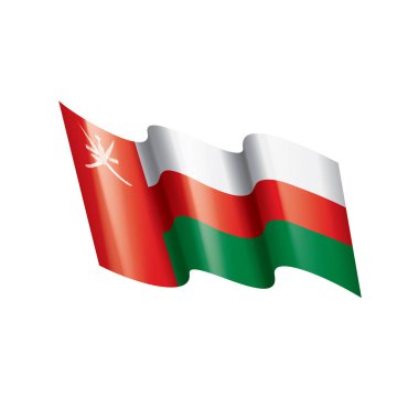 Umman bayrağı, beyaz bir arka plan üzerinde vektör çizim