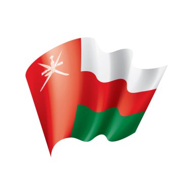 Umman bayrağı, beyaz bir arka plan üzerinde vektör çizim