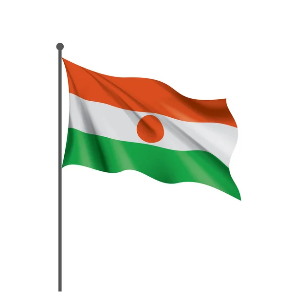 Σημαία του Νίγηρα, εικονογράφηση διάνυσμα σε λευκό φόντο — Διανυσματικό Αρχείο