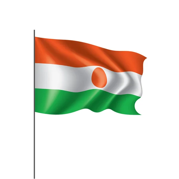 Σημαία του Νίγηρα, εικονογράφηση διάνυσμα σε λευκό φόντο — Διανυσματικό Αρχείο