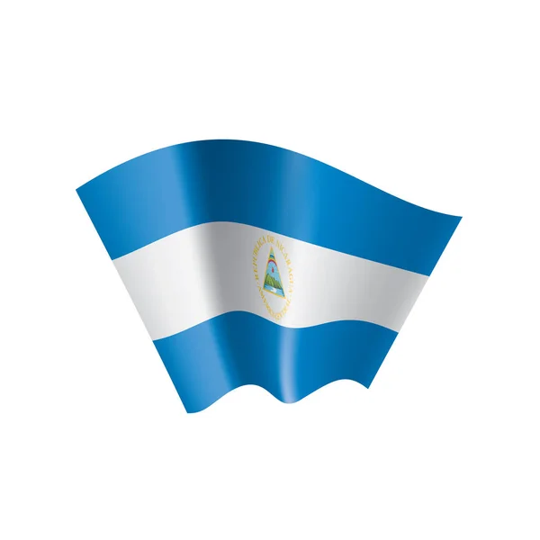 尼加拉瓜国旗, 矢量插图白色背景 — 图库矢量图片