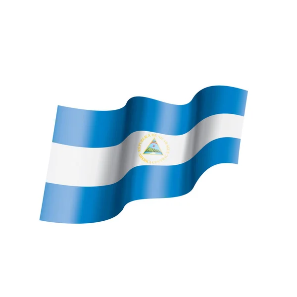 Bandera Nacional Nicaragua Ilustración Vectorial Sobre Fondo Blanco — Archivo Imágenes Vectoriales