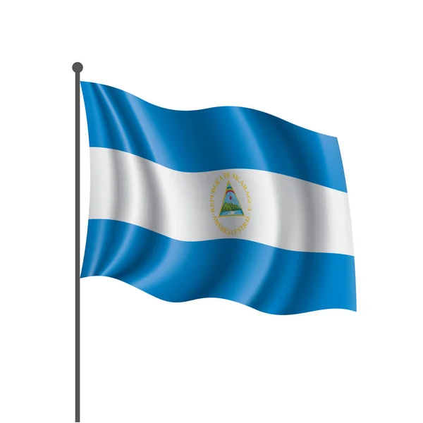 Nicaragua-Flagge, Vektorabbildung auf weißem Hintergrund — Stockvektor