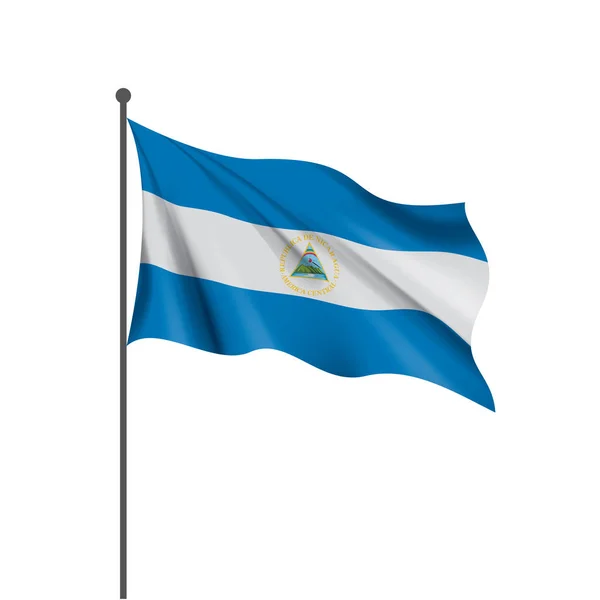 Bandera de Nicaragua, ilustración vectorial sobre fondo blanco — Vector de stock