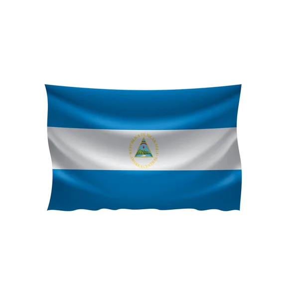 Nicaragua flagga, vektorillustration på vit bakgrund — Stock vektor