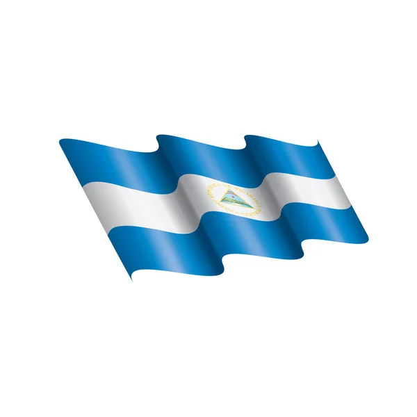 ニカラグアの国旗は、白の背景にベクトル画像 — ストックベクタ