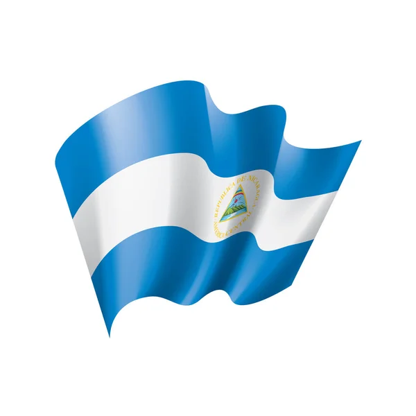 Флаг Никарагуа, векторная иллюстрация на белом фоне — стоковый вектор
