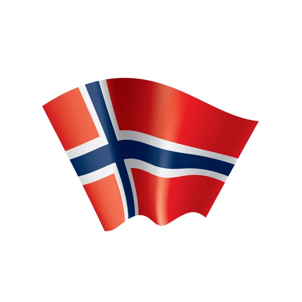 Norwegische Flagge, Vektorabbildung auf weißem Hintergrund — Stockvektor