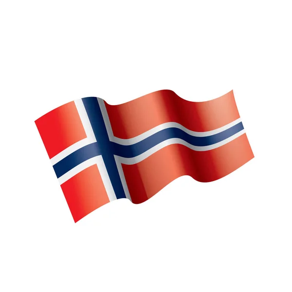 Norwegische Flagge, Vektorabbildung auf weißem Hintergrund — Stockvektor