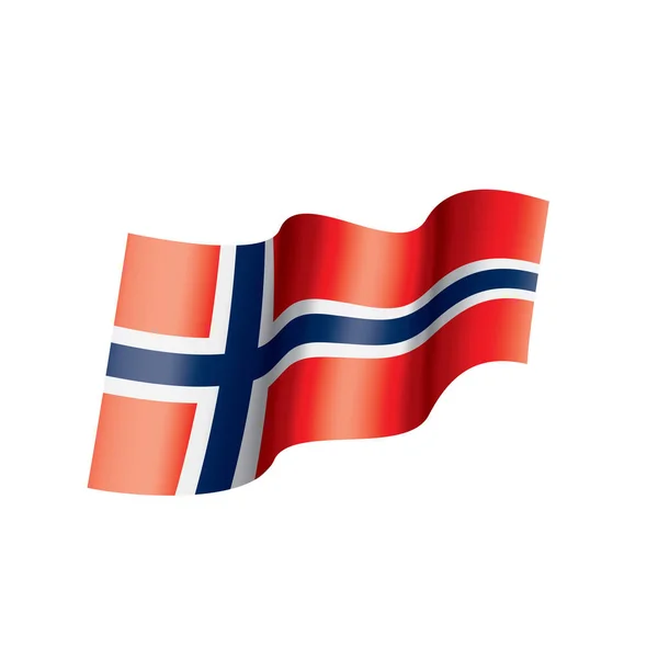 Bandera de Noruega, ilustración vectorial sobre fondo blanco — Vector de stock