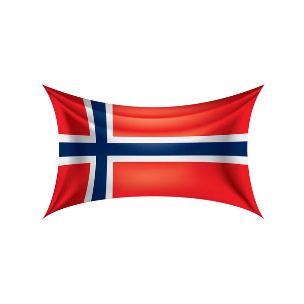 Norge flagga, vektorillustration på vit bakgrund — Stock vektor