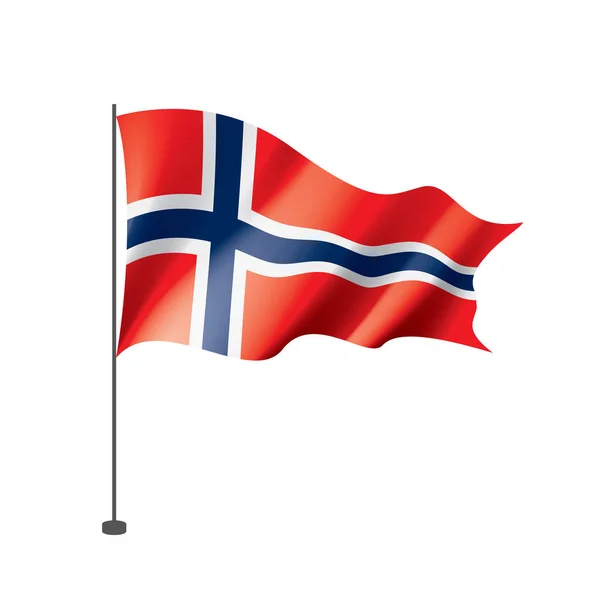 Norwegische Flagge, Vektorabbildung auf weißem Hintergrund — Stockvektor