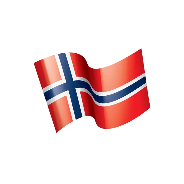 Bandera de Noruega, ilustración vectorial sobre fondo blanco — Archivo Imágenes Vectoriales