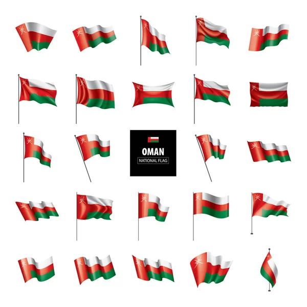 Oman flag, vector illustration on a white background — Stock Vector