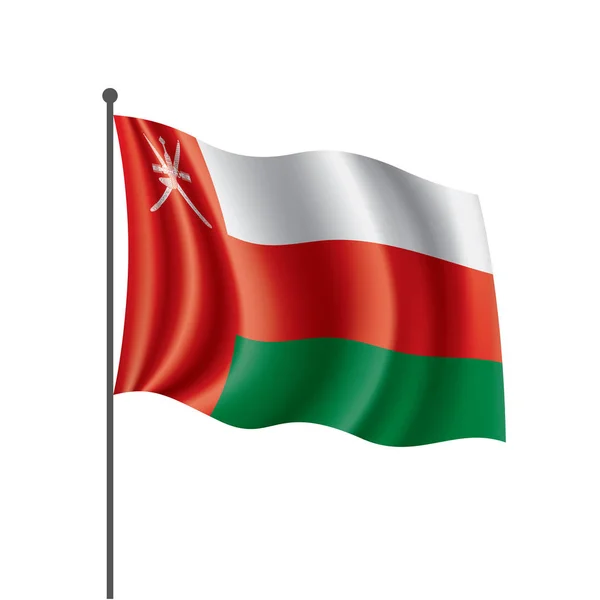 Oman flagga, vektorillustration på vit bakgrund — Stock vektor