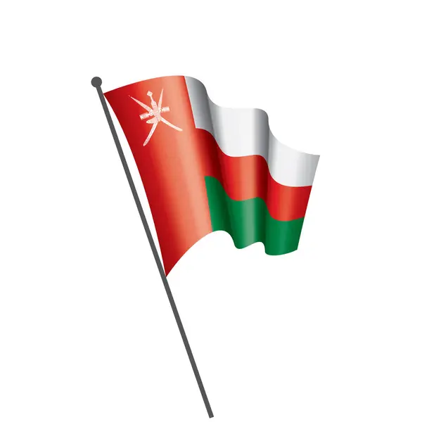 Omanische Flagge, Vektorillustration auf weißem Hintergrund — Stockvektor