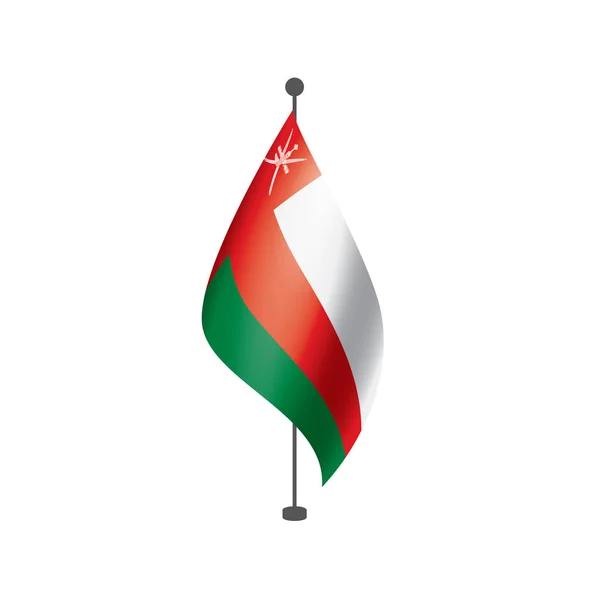 Omanische Flagge, Vektorillustration auf weißem Hintergrund — Stockvektor