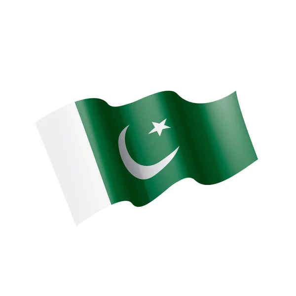 Pakistan flagga, vektor illustration på en vit bakgrund — Stock vektor