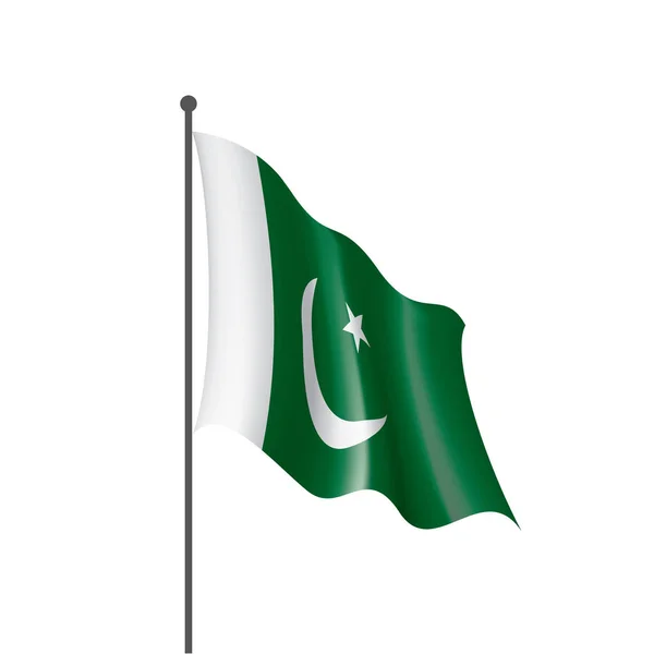 Pakistan flagga, vektor illustration på en vit bakgrund — Stock vektor