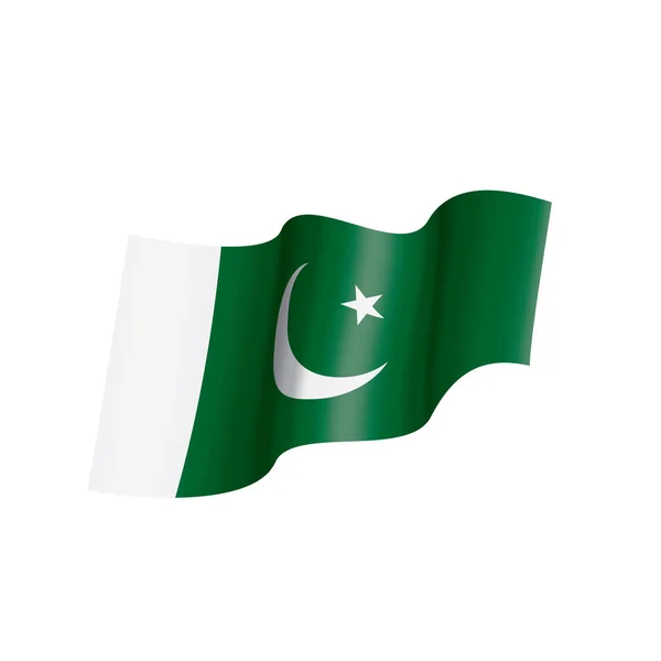 Pakistan bayrağı, beyaz arkaplanda vektör illüstrasyonu — Stok Vektör