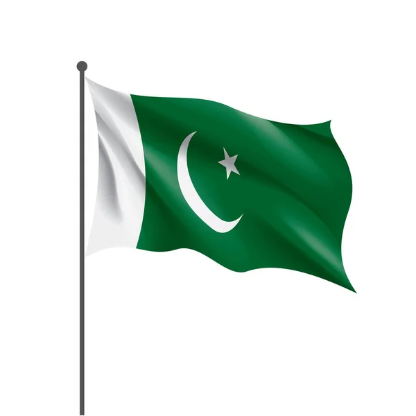 Pakistan vlag, vector illustratie op een witte achtergrond — Stockvector