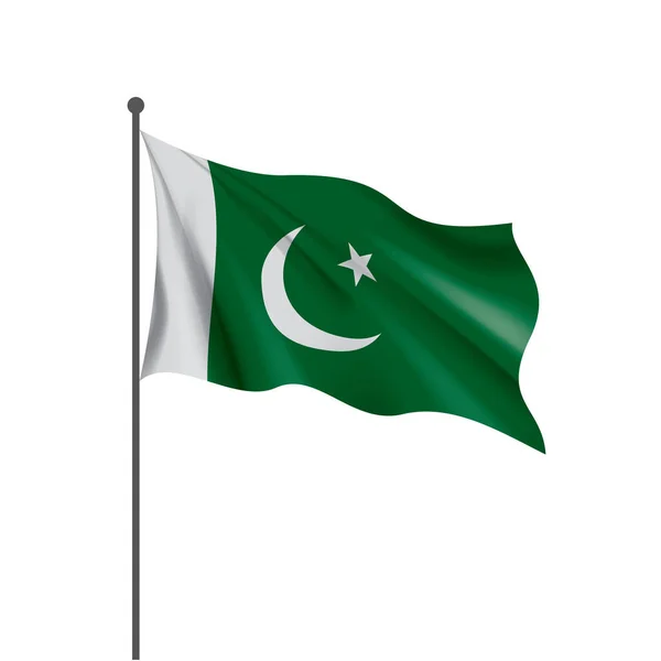 Pakistan vlag, vector illustratie op een witte achtergrond — Stockvector