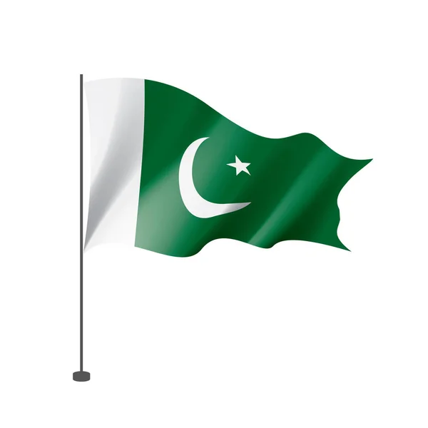 Pakistan flagga, vektor illustration på en vit bakgrund — Stock vektor