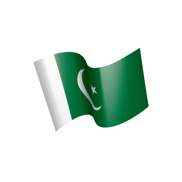 Pakistan vlag, vector illustratie op een witte achtergrond — Stockvector