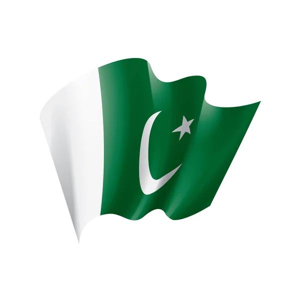 Drapeau du Pakistan, illustration vectorielle sur fond blanc — Image vectorielle