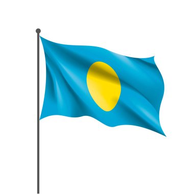 Palau bayrak, beyaz bir arka plan üzerinde vektör çizim