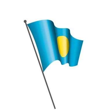 Palau bayrak, beyaz bir arka plan üzerinde vektör çizim